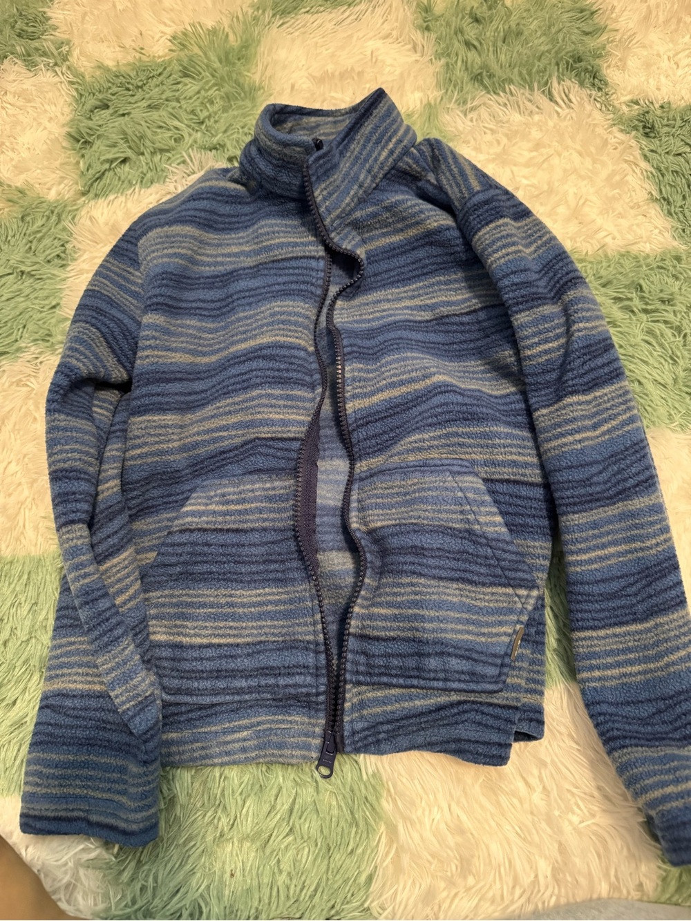 Blue Striped Kids Zip-Up Jacket